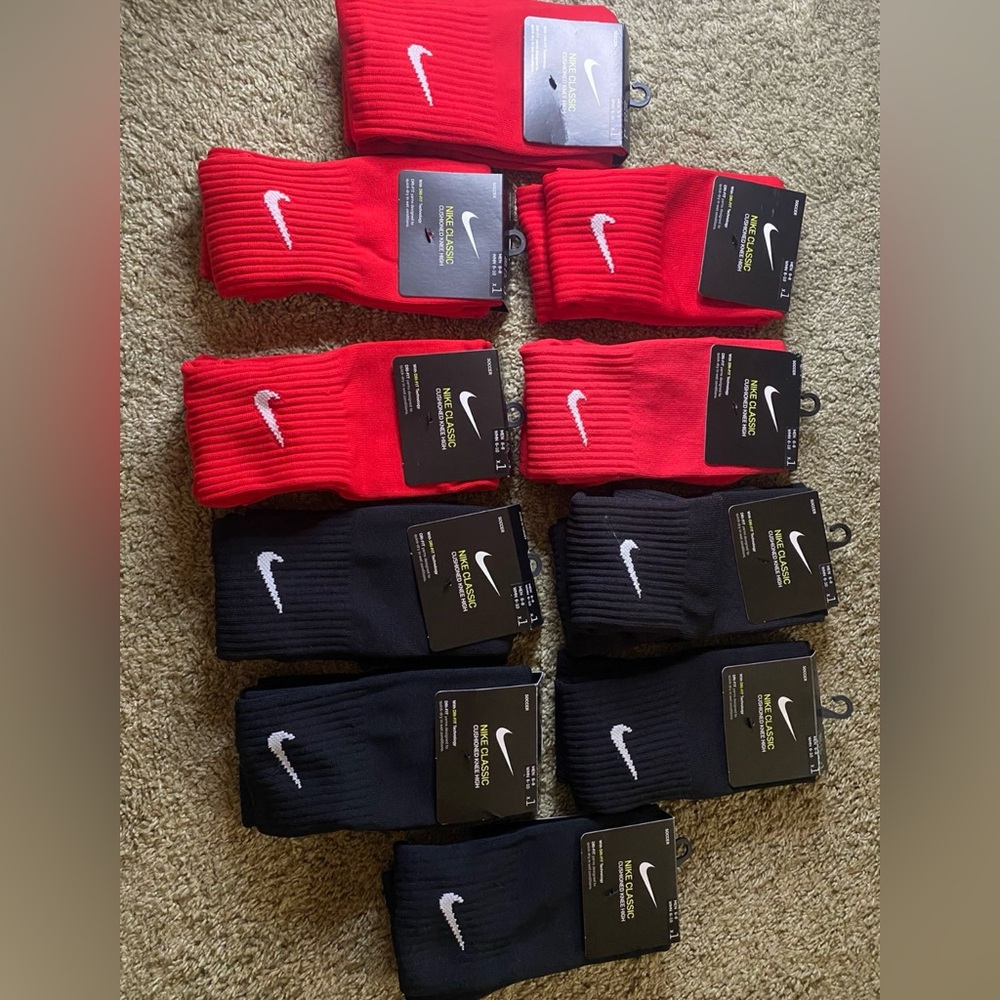 New Nike Socks Black and Red
